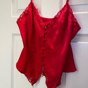 Victoria secret red floral tank top
